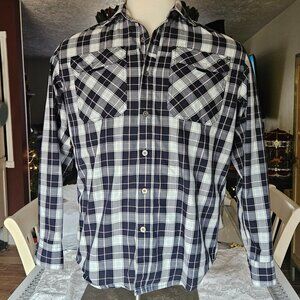 Mens Wrangler ATG All Terrain Gear Button Down Long Sleeve Shirt Plaid M